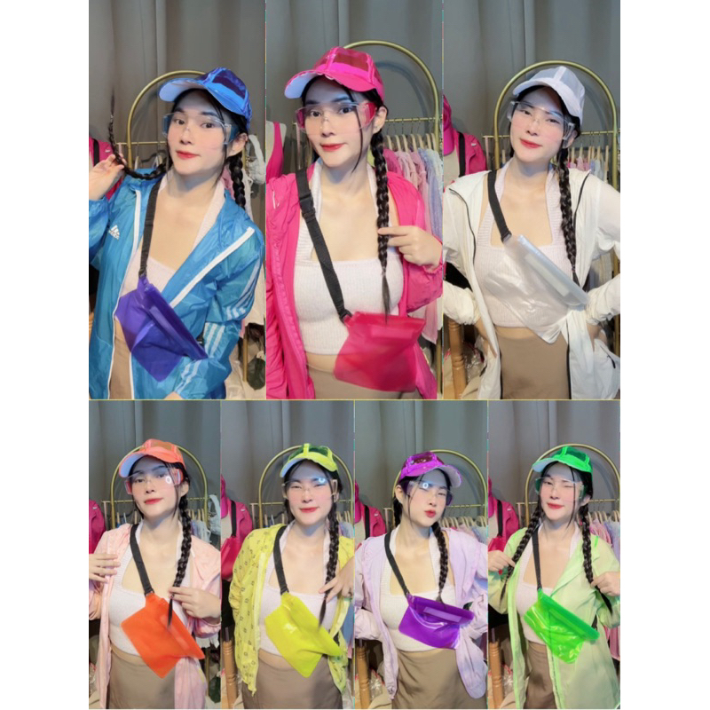 เซตเล่นสงกรานต์ 3 ชิ้น กระเป๋ากันน้ำ+หมวกกันน้ำสงกรานต์+แว่นตากันน้ำ