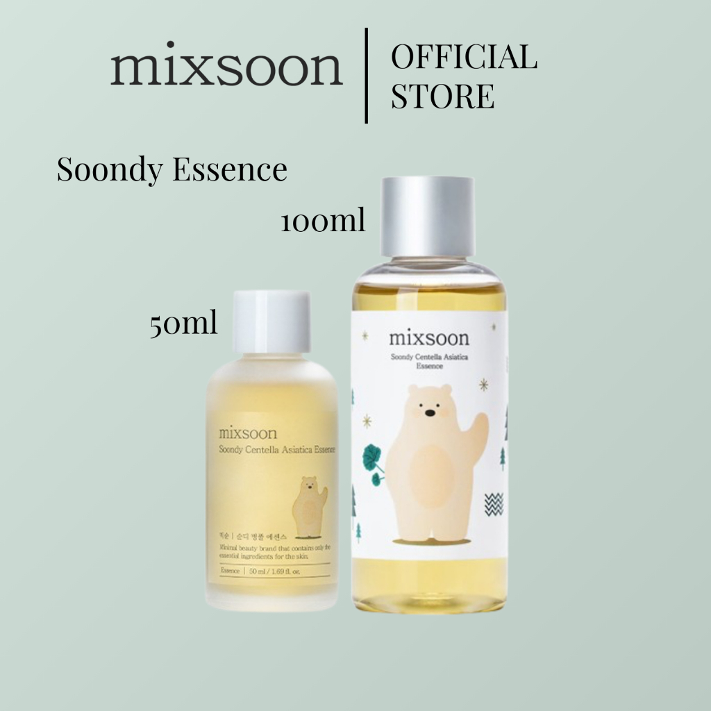 mixsoon Soondy Centella Asiatica Essence 50ml-100ml เอสเซ้นส์ใบบัวบก สำหรับผิวเป็นสิว แพ้ง่าย(ของแท้/ มี อย./ พร้อมส่ง)