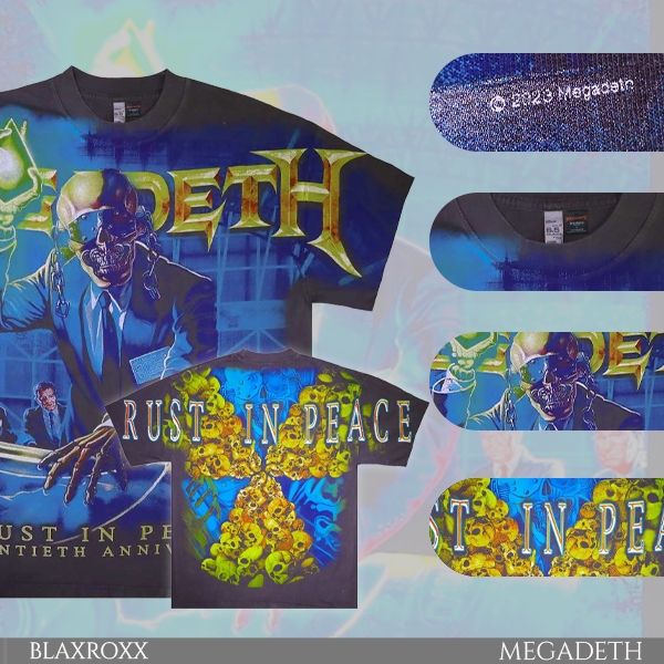 BLAXROXX | MEGADETH® | [MGD029-LA]  | เสื้อยืดคอกลม แขนสั้น | สกรีนลายคมชัด ไม่หลุดลอก | Los Angeles Apparel
