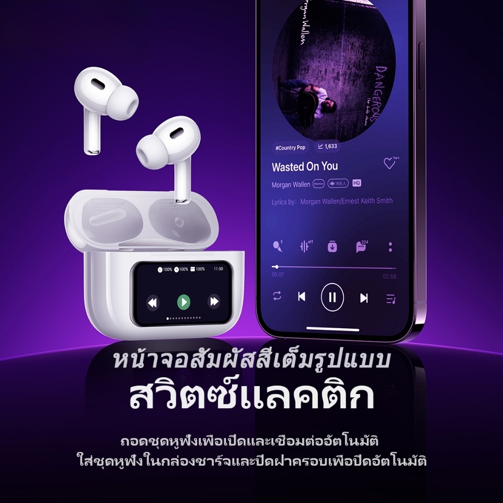 🔥 หูฟังบลูทูธ a9 pro หูฟัง ตัดเสียงรบกวน หน้าจอLCD หูฟังbluetooth5.4 ระบบสัมผัส​ หูฟังไร้สาย 1บาท หูฟังครอบหู หูฟัง type