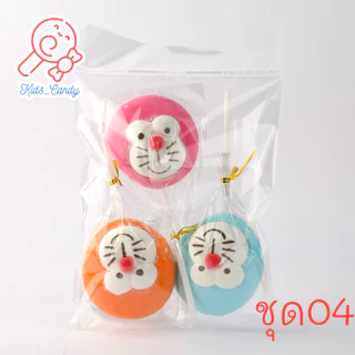 ขนม ขนมแจกเด็ก ขนมกินเล่น มาร์ชเมลโลว์การ์ตูน เสียบไม้ lollipop แพคละ 3ชิ้น คละ (60กรัม)