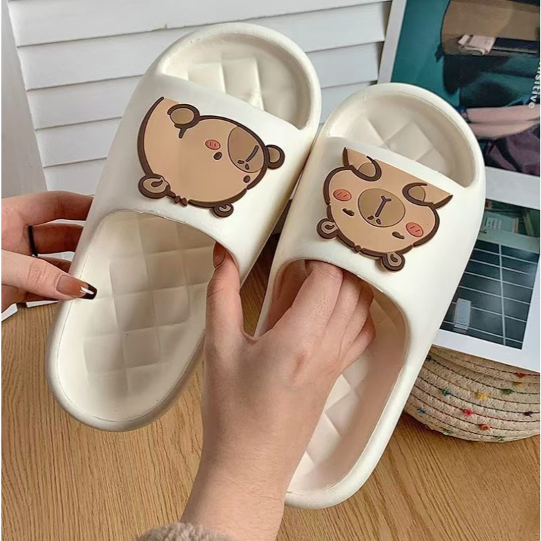 🧸ใหม่🧸(SH-5528)รองเท้าแตะ ลายCapibala รองเท้าแตะใส่ในบ้านและนอกบ้าน ยางEVA น้ำหนักเบานิ่มใส่บาย