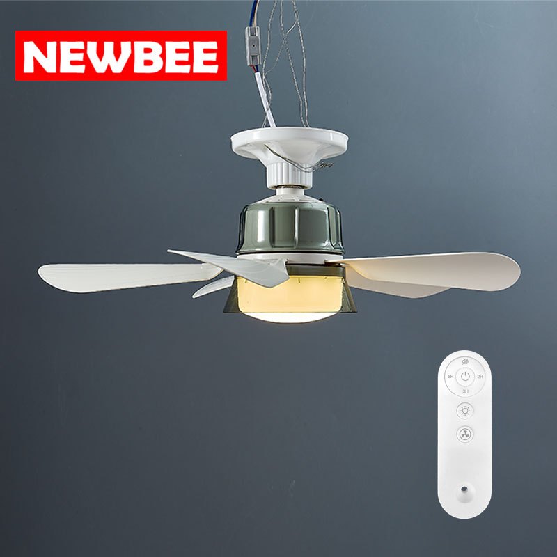 Kksafe พัดลมเพดานไฟฟ้า พัดลมแขวน E27 มีไฟ LED3สี ไฟบ้าน 220V. พร้อมรีโมตคอนโทรล รุ่น Q6
