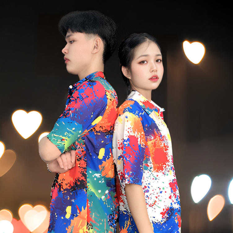 knowyou_เสื้อฮาวายลายสาดสีสงกรานต์ต้องมี เชิ้ตผ้าไหมอีตาลีพรีเมี่ยมผ้านิ่มใส่สบาย ใส่ได้ทั้งหญิงชาย – โปรปัง