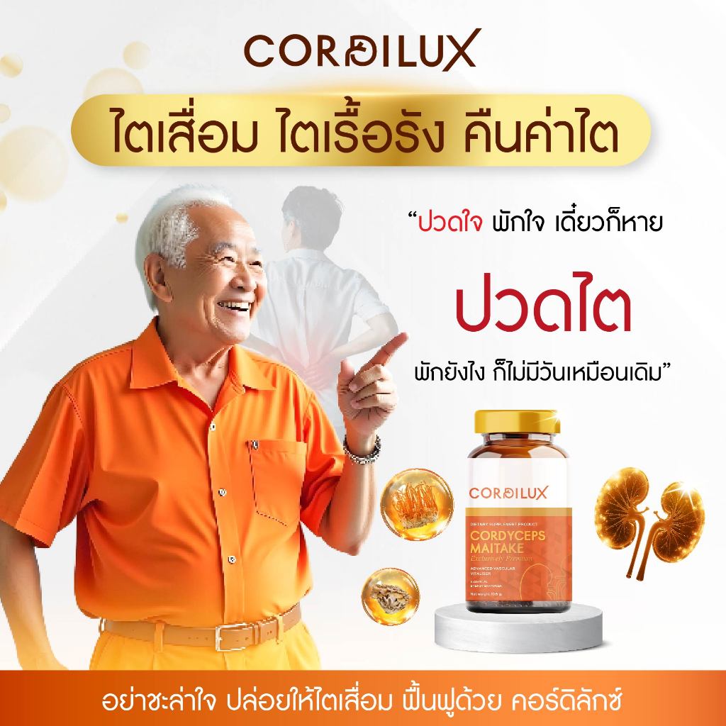 🔥ของแท้ 💯 !อาหารเสริมไต สุขภาพไต ไตเสื่อมไตวาย คืนค่าไตระบบหัวใจและหลอดเลือด Cordilux (คอร์ดิลักซ์)