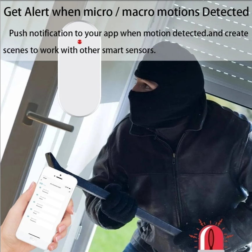 Tuya 3 in 1 Zigbee Human Motion & Presence Sensor รุ่น ZG-204ZM เซ็นเซอร์จับความเคลื่อนไหวแบบเรดาห์ พร้อมวัดแสงได้