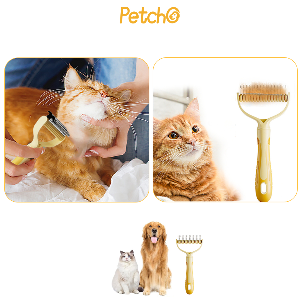 Petcho مشط بوجهين لفك تشابك شعر الحيوانات — صورة 7