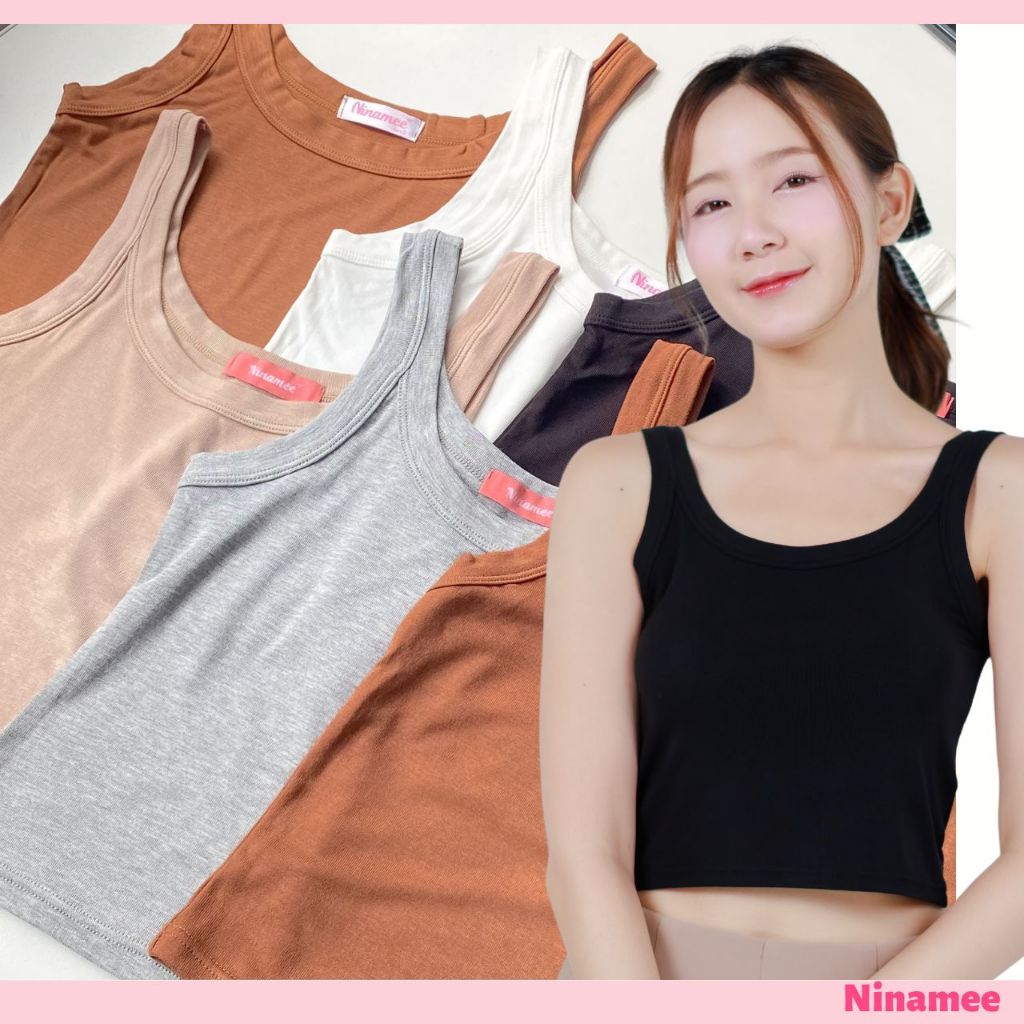 🍒Ninamee เสื้อกล้ามครอป อก 30-42 นิ้ว เสื้อกล้ามใส่สบาย เสื้อซับใน สาวอวบใส่ได้ ใส่สบายไม่รัดแน่น เสื้อซับครึ่งตัว#NN52