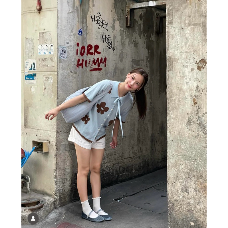 Flower knitting top เสื้ิอทอไหมพรมคอตตอน100% - รูปที่ 7