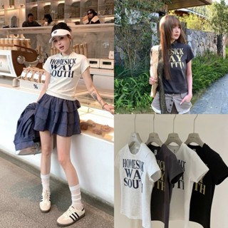 เสื้อคอกลมแขนสั้นสกรีนลายรุ่น 5027 TAG WG.WE 🇰🇷