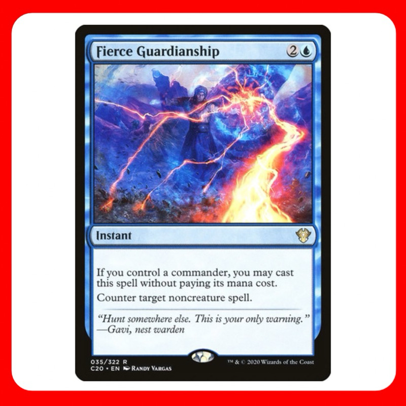 [MTG] Fierce Guardianship [C20] [BLUE] [RARE] [NORMAL] [ENG] (การ์ดเมจิค / Magic the Gathering) [EDH