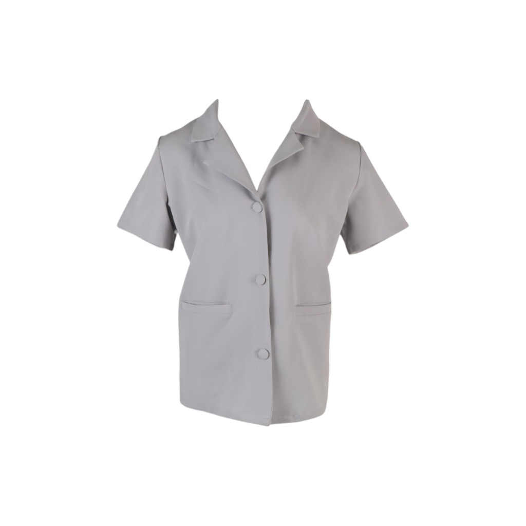 T SHop-เสื้อเชิ้ตแขนสั้นมินิมอล-สีเทาA017-109