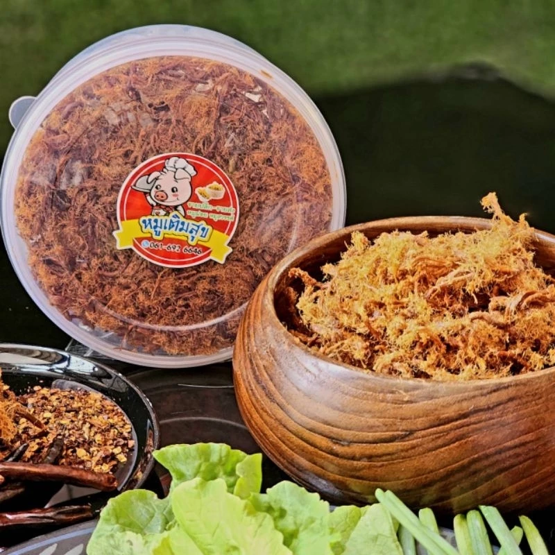 อร่อยของแท้ ทำใหม่ทุกวัน หมูฝอยอบกรอบ หมูฝอยเติมสุข ขนาด 220-330 กร้ม (รวมบรรจุภัณฑ์) thumbnail 6