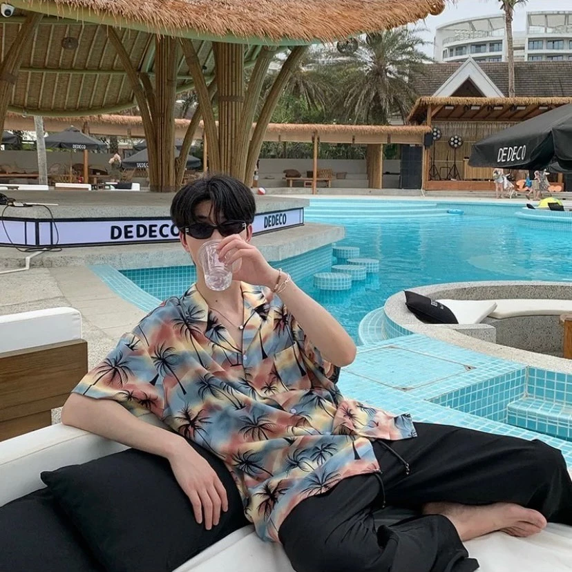 เสื้อลายดอก คอปก แขนสั้น กระดุมหน้า ผ้าไหมอิตาลี thumbnail 3