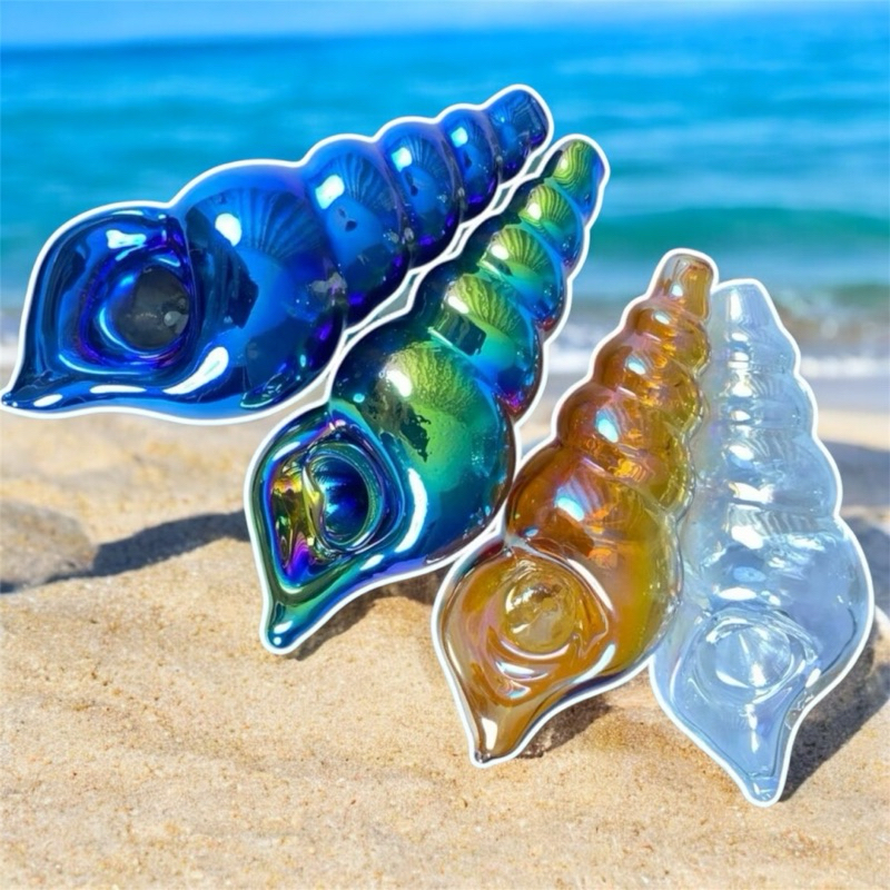 PG03 พร้อมส่งในไทย ไปป์แก้ว รูปทรงหอย ขนาด 11 เซ็นติเมตร