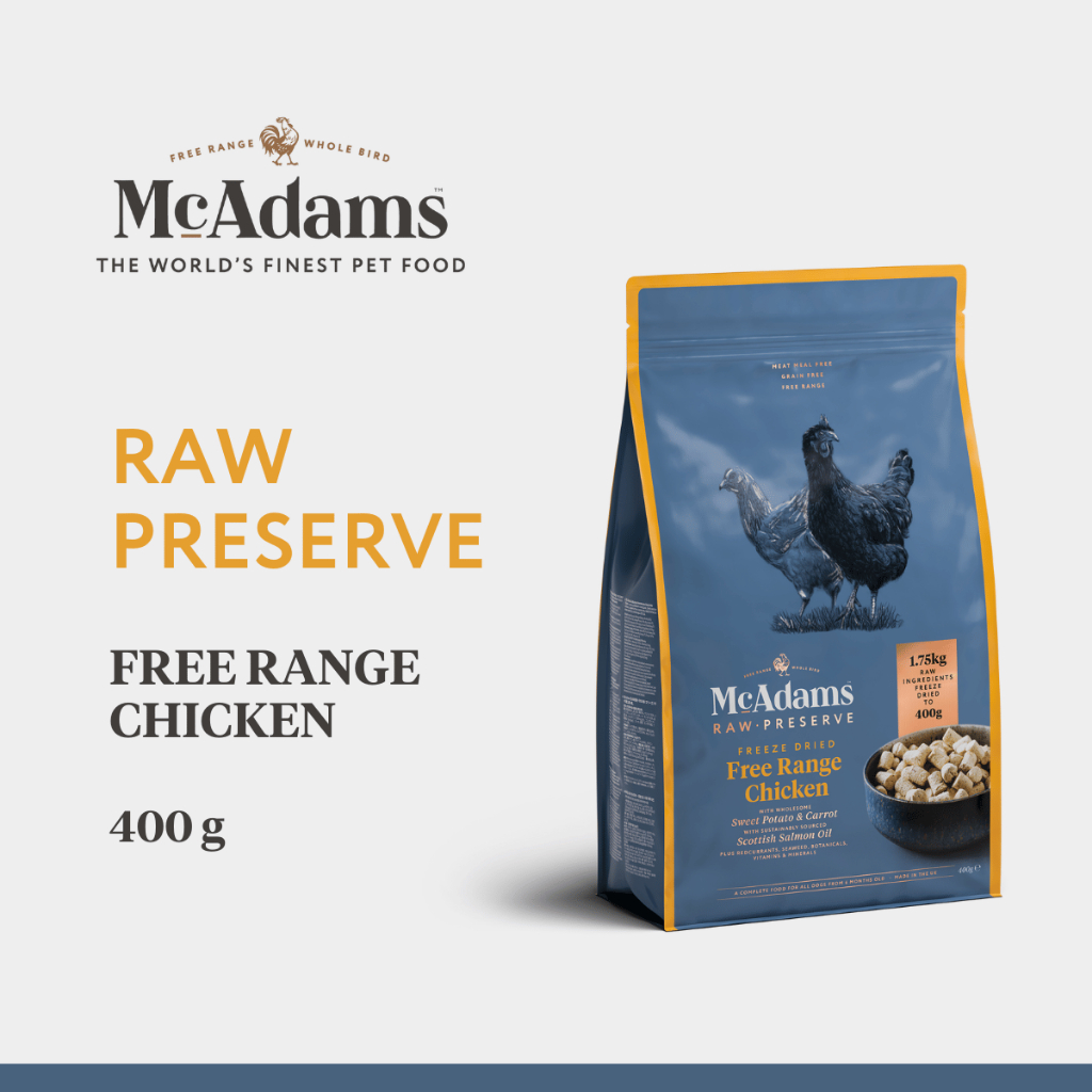McAdams Raw Preserve Freeze Dried Free Range Chicken 400g แมคอดัมส์ รอว์พรีเซิฟ ฟรีเร้นจ์ชิกเก้น