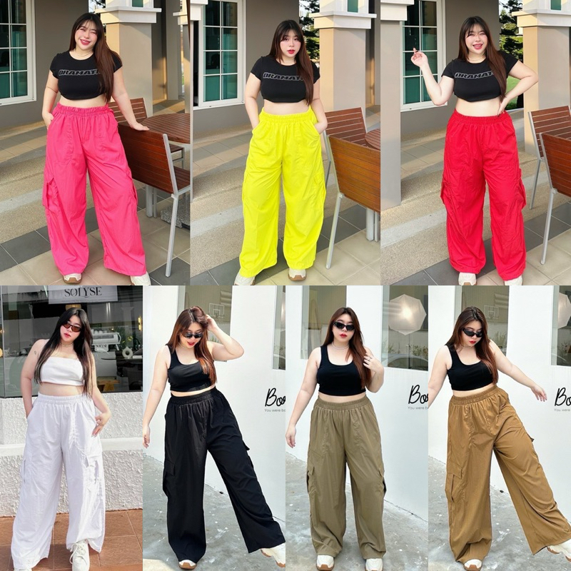 ✅เข้าเพิ่ม พร้อมส่งค่ะ /BP/ กางเกงคาร์โก้สาวอวบ ผ้าร่ม เบา เย็นสบาย กระเป๋าใช้ได้จริง ใส่เล่นสงกรานต์เหมาะมาก