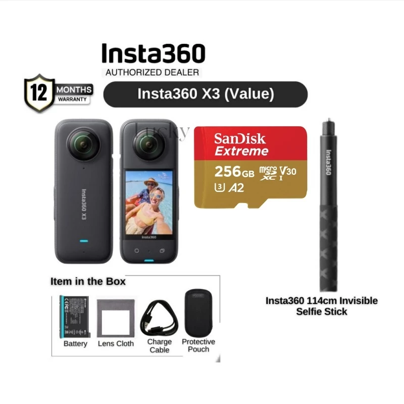 Insta360 X3 - 5.7K Dual-Mode Ultimate 360 Sport Action Camera