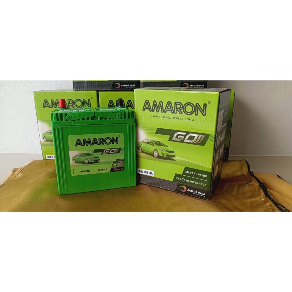 แบตเตอรี่รถยนต์ Amaron 40B20L GO 35 แอมป์ สำหรับ JAZZ BRIO BRV  Attrage Ciaz และอื่นๆ