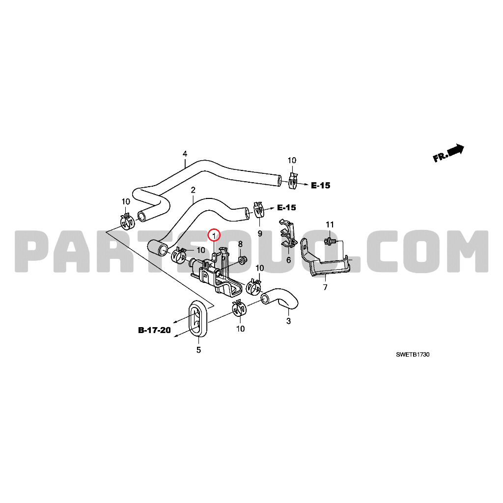 วาล์วน้ำ Heater วาล์ว Heater VALVE ASSY. WATER Honda CR-V G3 | G4 แท้เบิกศูนย์