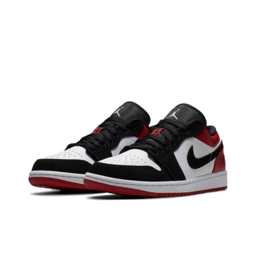 รองเท้ากีฬาผู้ชายน้ำหนักเบา jordan 1 low black toe[ขายร้อน]