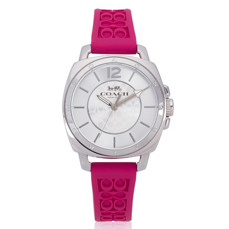 นาฬิกา ข้อมือ Coach สายยางสีชมพู 14503145 Coach Boyfriend Women's Watch Stainless Steel ของแท้