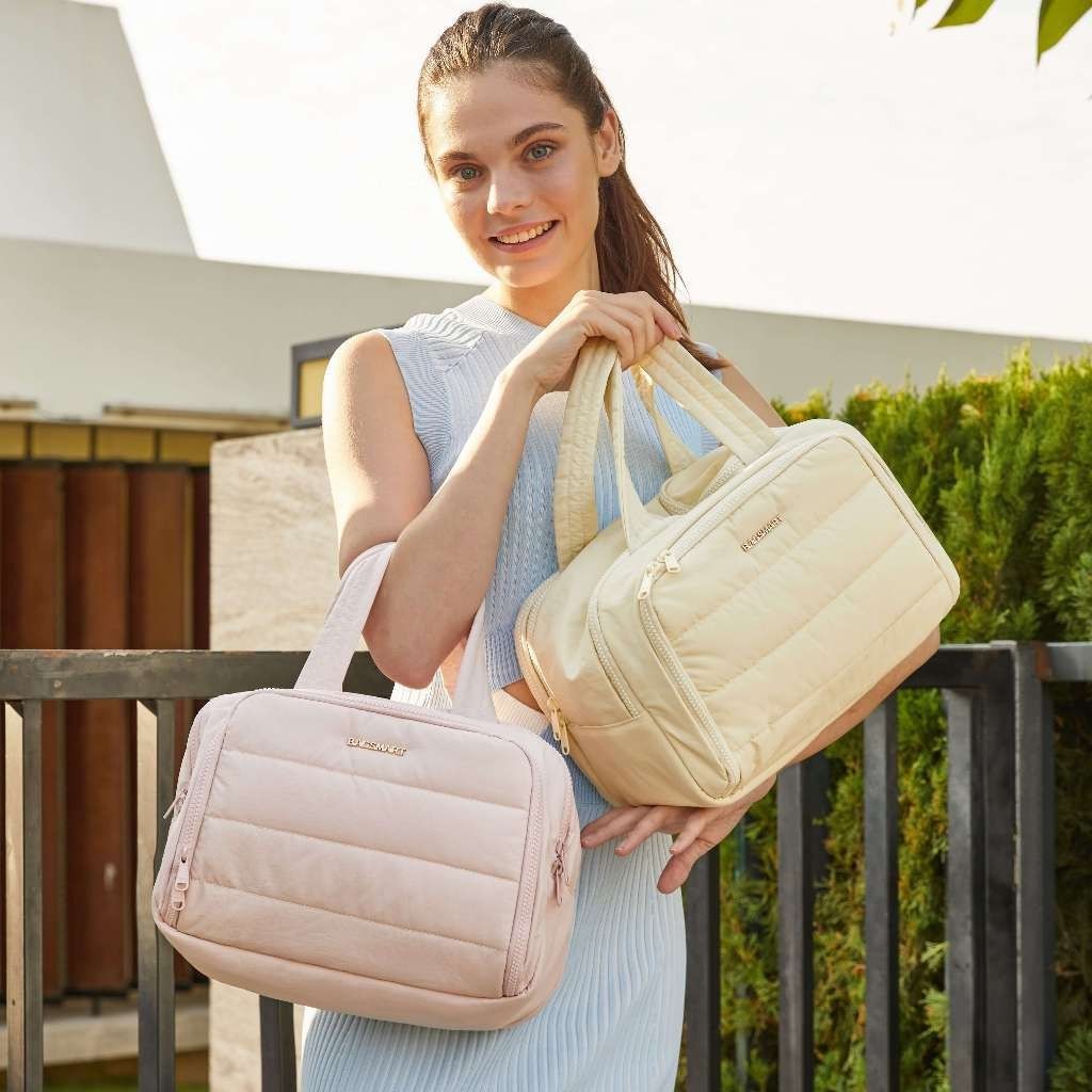 BAGSMART กระเป๋าเครื่องสำอาง 4 ทางเปิด - ออกแบบเปิดหาของง่าย กันน้ำ พกพาเดินทาง