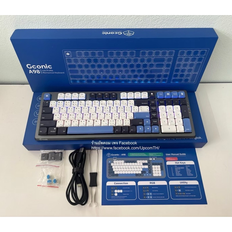 Gconic A98 Ultra Slim Mechanical Gateron Low profile 2.0 Brown Switch (Eng/Th) มือสอง