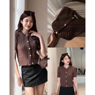 TOPBASIX - Merry knit top เสื้อไหมพรม แขนสั้น คอกลม