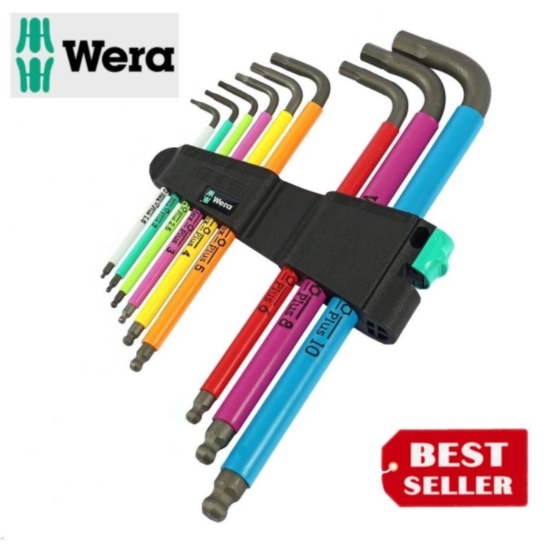 WERA ชุดประแจหกเหลี่ยมหลากสี 950/9 Hex-Plus ของแท้100%