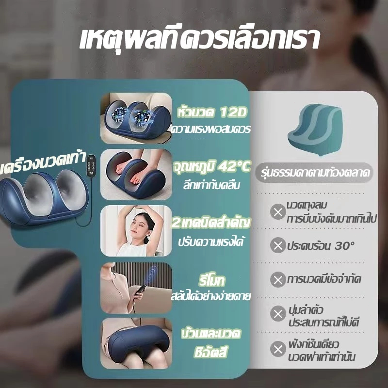 เครื่องนวดเท้าไฟฟ้า Foot Massage การนวดกดจุด นวดลูกกลิ้ง ผ่อนคลายกล้ามเนื้อ บรรเทาและคลายการบีบ - รูปที่ 5