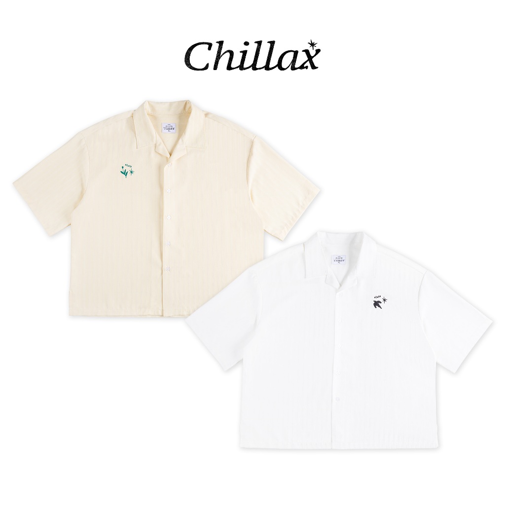 olulo chillax - short sleeves shirt เสื้อเชิ้ตแขนสั้น ปักลายนูน (Free! Acrylic Keychain จนกว่าของจะห