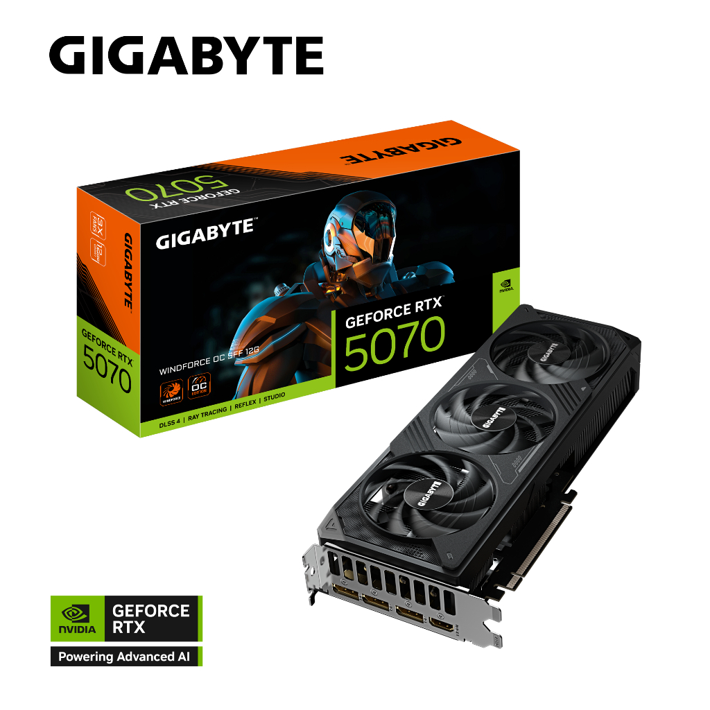 VGA (การ์ดแสดงผล) GIGABYTE GeForce RTX 5070 WINDFORCE OC SFF 12G (GV-N5070WF3OC-12GD)