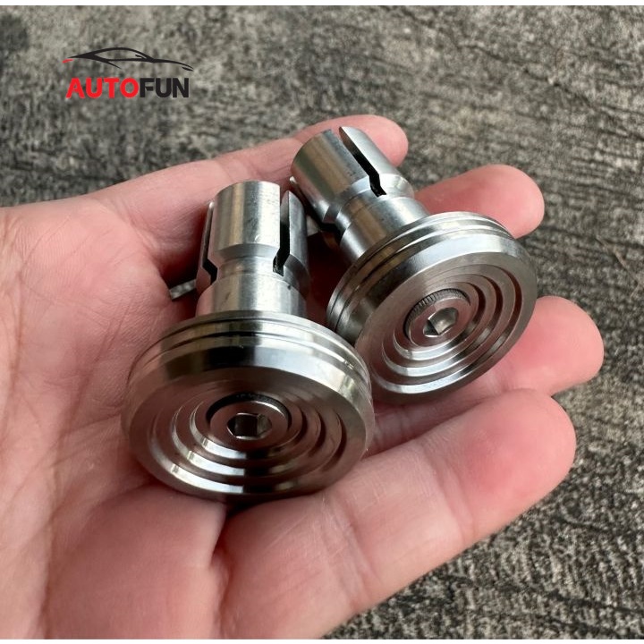 ตุ้มแฮนด์ อะลูมิเนียม ปลายแฮนด์ก้นหอย 1 คู่ อะลูมิเนียมแท้ 100% สีเงิน ใส่ได้ทุกรุ่นรถ = 2 ชิ้น