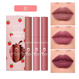 C.284 Dragon Ranee 3 ชิ้นลิควิดลิปสติก กันน้ำ ติดทน เซตเนื้อกำมะหยี่เนื้อแมทชุ่มชื่นลิปกลอส