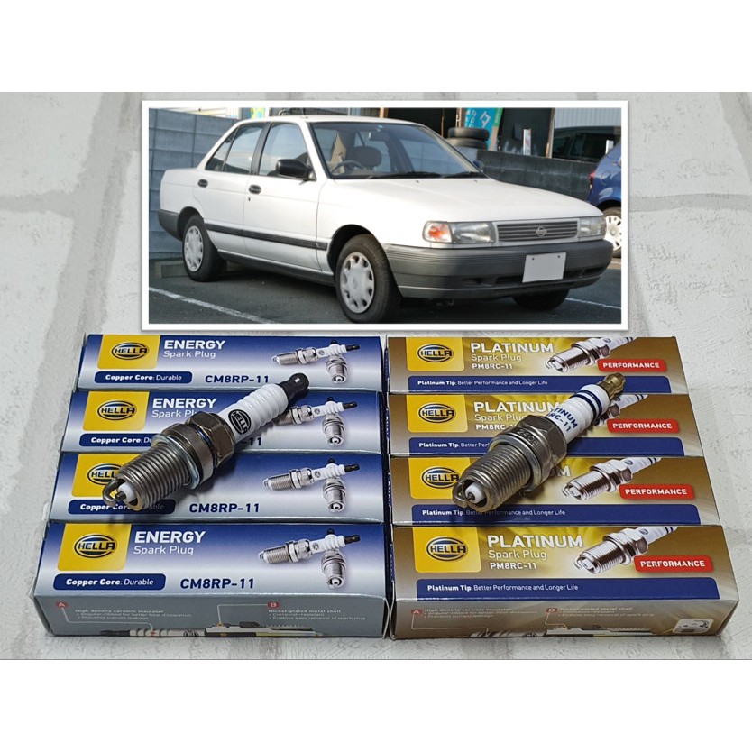 หัวเทียน Nissan Sunny B13 ( 1990 - 1994 ) ชุด 4 หัว : Hella CM8RP-11 / PM8RC-11
