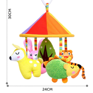 โมบายแขวนกระดิ่ง หมุนได้360องศา สีสันสดใส แขวนคาร์ซีทรถเข็น