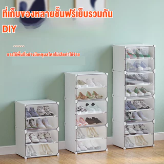 ตู้รองเท้า ตู้เก็บรองเท้าPVC อุปกรณ์จัดเก็บ เปิดฝาด้านหน้า กันแมลง กันน้ำได้ระดับนึง ประตูใส