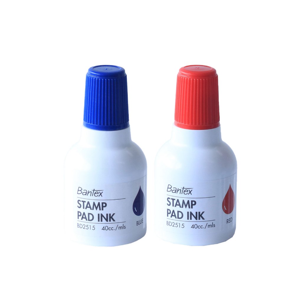 Bantex หมึกเติมแท่นประทับ หมึกเติมตราปั๊ม หมึกเติมแผ่นตราประทับ สีแดง สีน้ำเงิน ขนาด 40ml Stamp Ink