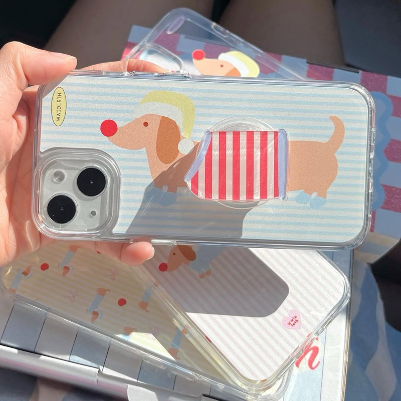 HAPPY DACHSHUND 03 (premium clear case) ราคา ถูกที่สุด ดีลบีเคเค