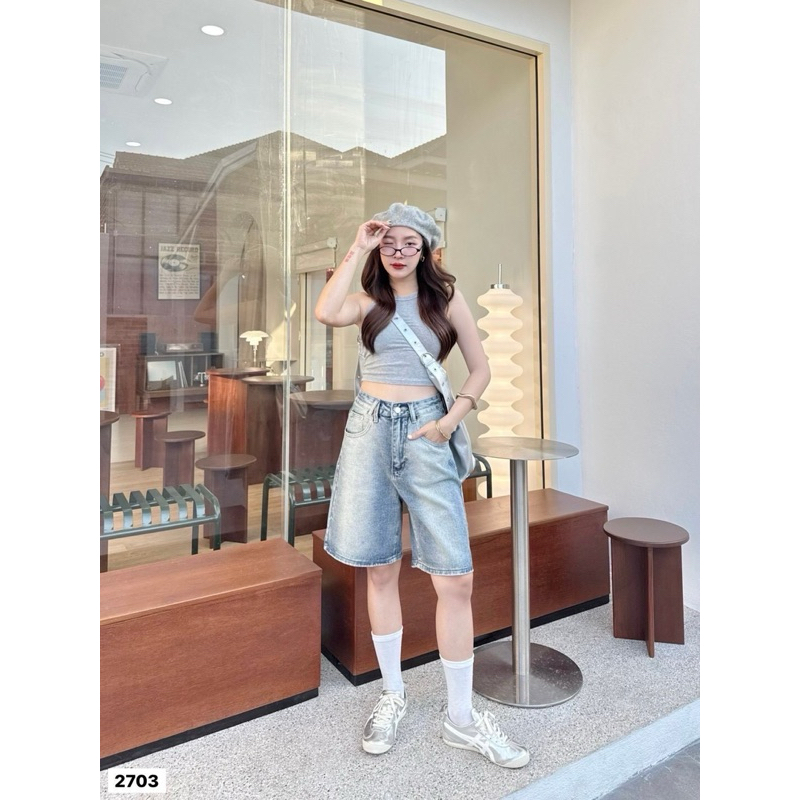 กางเกงยีนส์ขาสั้นป้ายYMEBRAND#2703