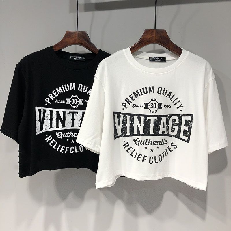 เสื้อครอปแขนสั้นผู้หญิงฤดูร้อนใหม่ oversize เสื้อผ้าสาวอวบไซส์ใหญ่น่ารัก เสื้อยืดสวยผู้หญิงแฟชั่นสไตล์เกาหลี สกรีนลายเท่