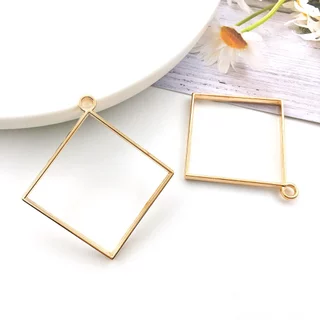จี้โลหะ จี้22สีทอง จี้สีเงินกรอบจี้ผสมเรซิ่น จี้ห้อยคอ DIY