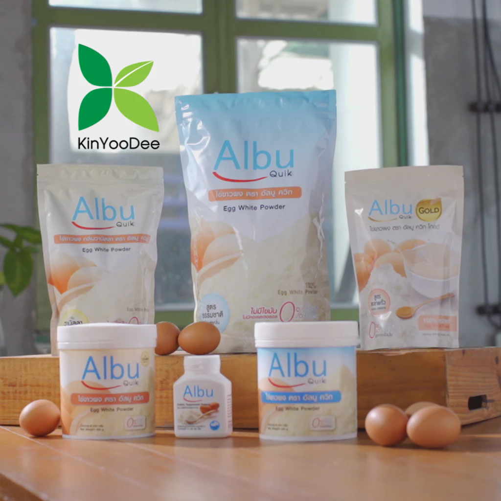 กินอยู่ดี AlbuQuik โปรตีนไข่ขาวผง ขนาด 250 กรัม โปรตีนไข่ขาวอัลบูมิน กลิ่นธรรมชาติ และ กลิ่นวานิลลา