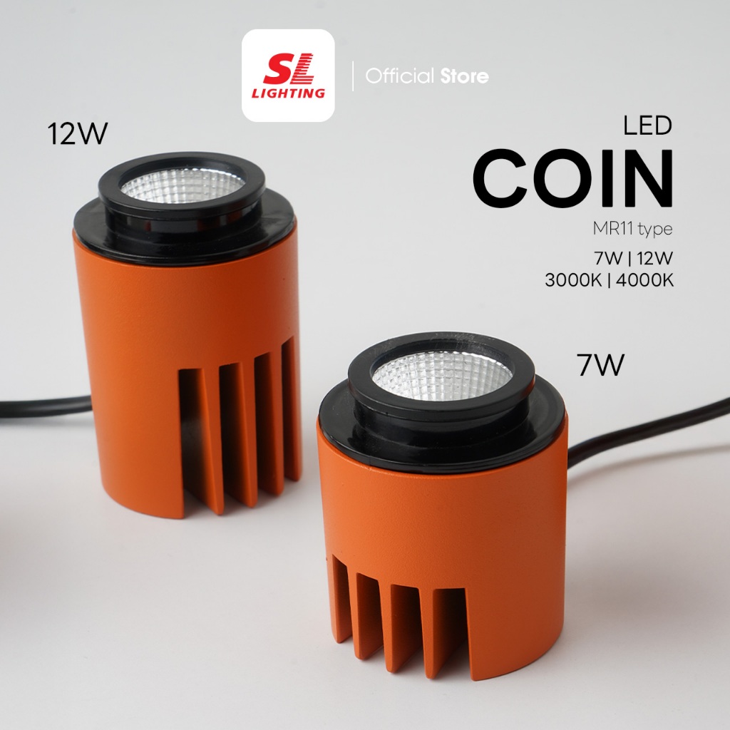 SL LIGHTING | LEDCOIN MR11 7W,12W หลอดไฟ LED คุณภาพสูง มีให้เลือก 2 วัตต์ 2 แสง