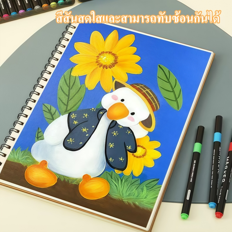 ปากกามาร์กเกอร์อะคริลิคชุด24สี36สี48สี60สี80สีวางซ้อนกันได้สีทึบแสงศิลปะปากกาสีน้ำ - รูปที่ 3