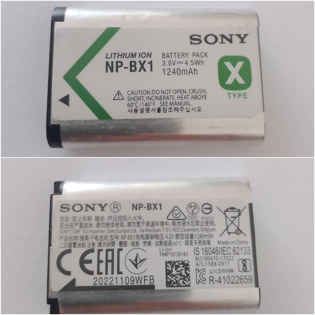 แบต โซนี่ (แท้) NP-BX1 แบตกล้อง Sony ZV-1 I-II, ZV-1F, RX100 I-VII, X3000, X1000, AS200, RX1 มือสอง