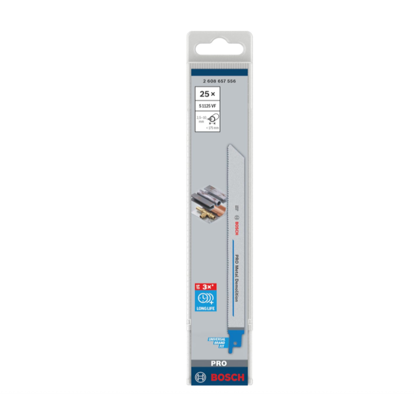 BOSCH ใบเซเบอร์ ใบตัดเหล็กแข็ง รุ่น S1125VF / 2608657556 (แพค 25ใบ)