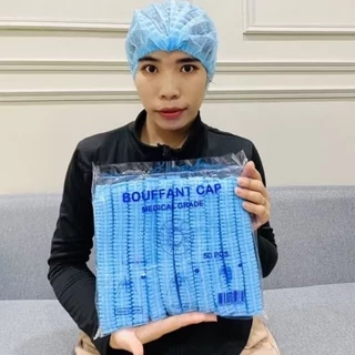 หมวกคลุมผมเกรดโรงพยาบาลรูปตัวหนอนบรรจุ50ชิ้นมี7สี