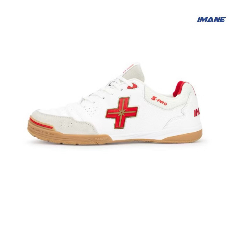 [ส่งต่อมือ1ของแท้]รองเท้าฟุตซอล IMANE 5Pro หนังวัวสีแดง❤️ไซส์44